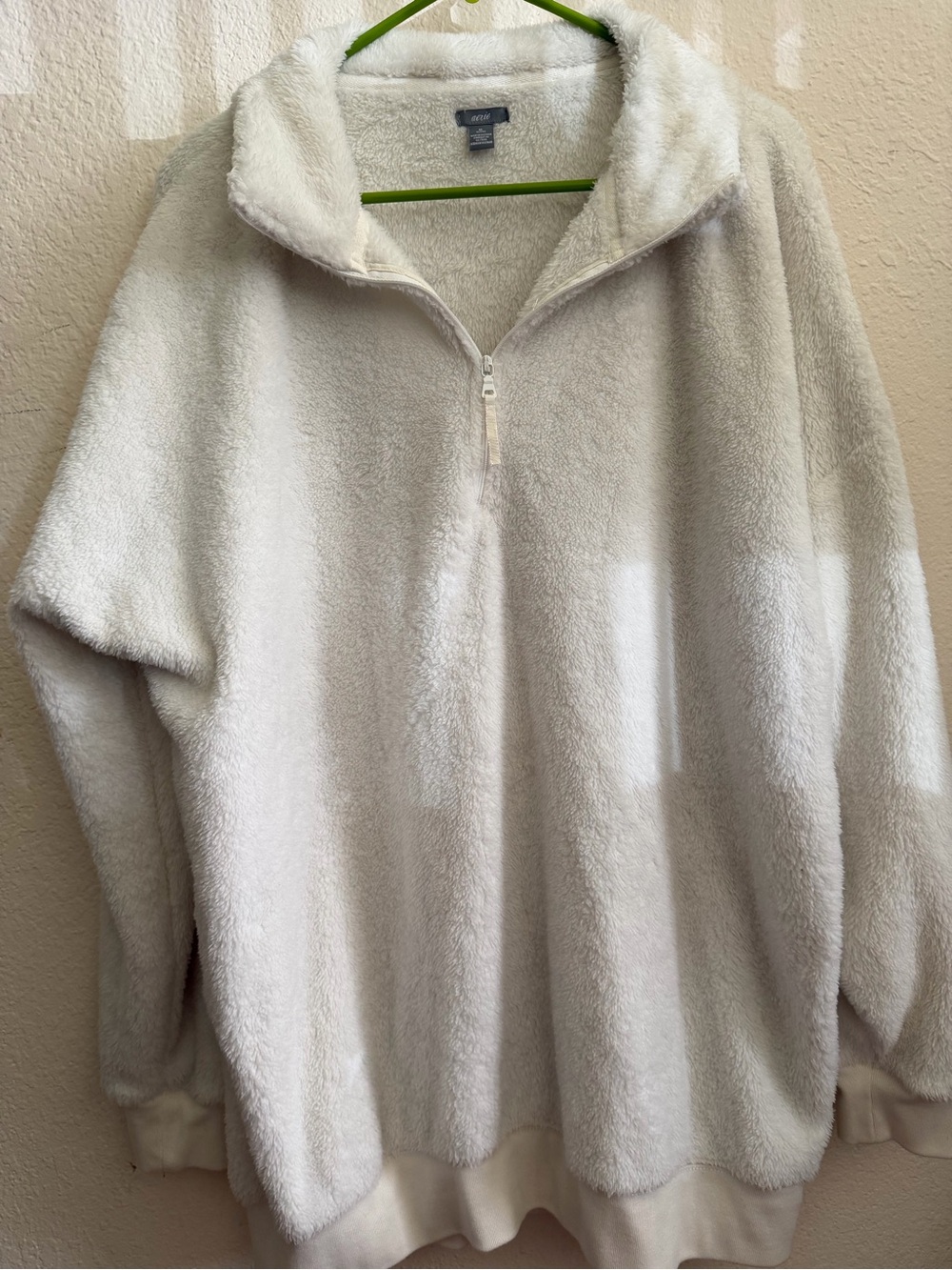 aerie Plush Quarter-Zip Pullover - Cream